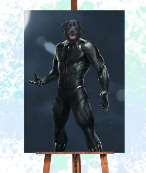 Blackpanther Super Hero Pet Portrait