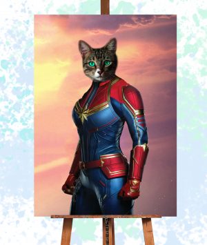 Captain Marvel Super Hero Pet Portrait