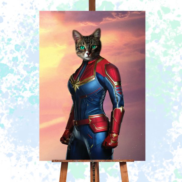 Captain Marvel Super Hero Pet Portrait
