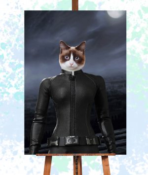 Catwoman Super Hero Pet Portrait