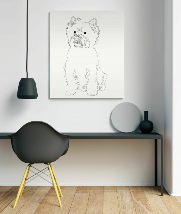 Table Canvas One Line Art Pet Portrait